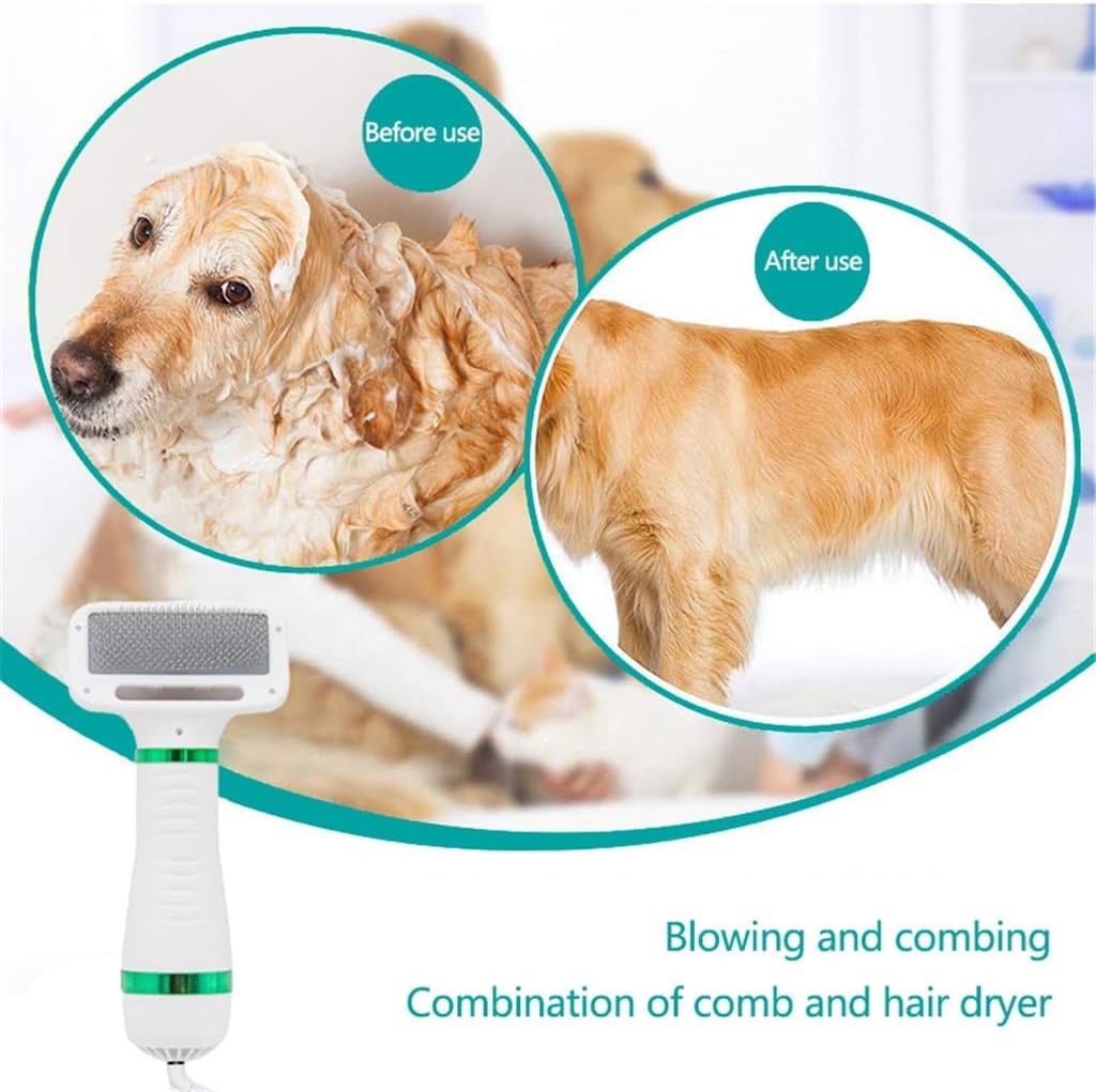 ACQUIRE 2 in 1 Dog Hair Dryer Home Pet Grooming Cats Hair Comb Dog Blower Adjustable Temperature Pet Brush (Color : E)