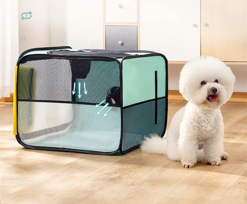 FluffySmileer Pet Hair Dryer Cage,Pet Grooming Hair Dryer Box,Portable and Foldable Travel Kennel for The Cats,Dogs or Rabbits.