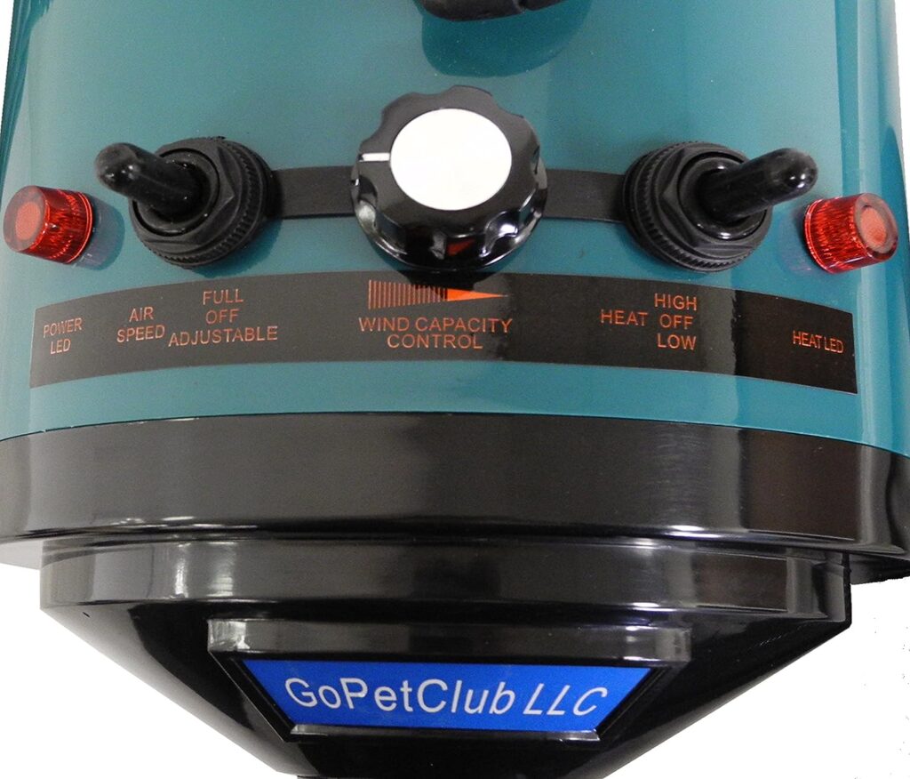 Go Pet Club Step-Less Adjustable Speed Pet Dryer, Turquoise, DT-688