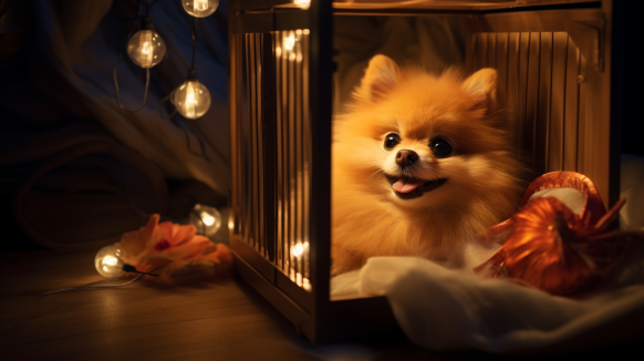 Pomeranian's Night Crate Training