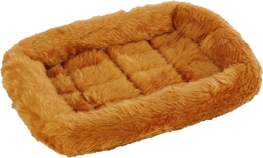 MidWest Homes for Pets Bolster Dog Bed 18L-Inch Cinnamon Dog Bed or Cat Bed w/ Comfortable Bolster | Ideal for Toy Dog Breeds Fits an 18-Inch Dog Crate | Easy Maintenance Machine Wash Dry