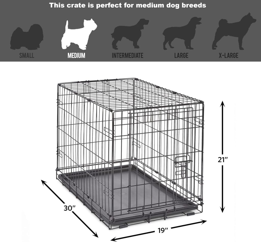 New World Newly Enhanced Single New World Dog Crate, Includes Leak-Proof Pan, Floor Protecting Feet,  New Patented Features, 36 Inch