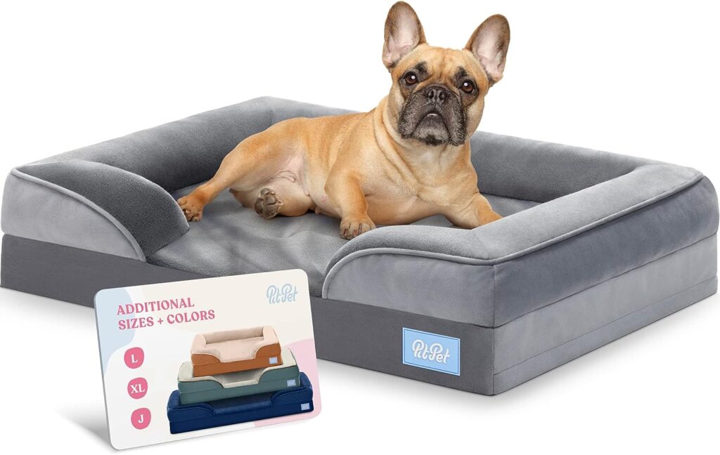 Orthopedic Sofa Dog Bed - Ultra Comfortable Dog Beds for Medium Dogs - Breathable Waterproof Pet Bed- Egg Foam Sofa Bed with Extra Head and Neck Support - Removable Washable Cover Nonslip Bottom