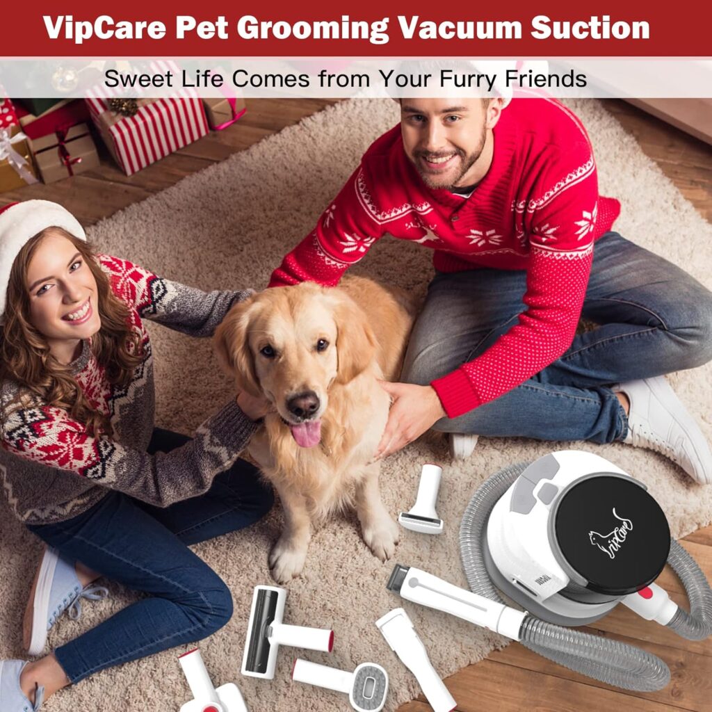 Pet Grooming Kit Vacuum Suction - Performance G20 Pro 6in1 Dog Grooming Tools Kits Included Grooming Brush, Cleaning Brush, Nozzle, Deshedding Tool, Hair Clipper for Dogs Cats (Low Noise, 2.0L)