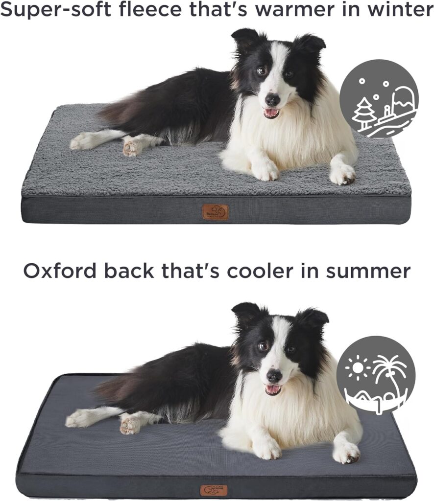 Bedsure Dog Bed for Large Dogs - Big Orthopedic Dog Bed with Removable Washable Cover, Egg Crate Foam Pet Bed Mat, Suitable for Dogs Up to 65 lbs