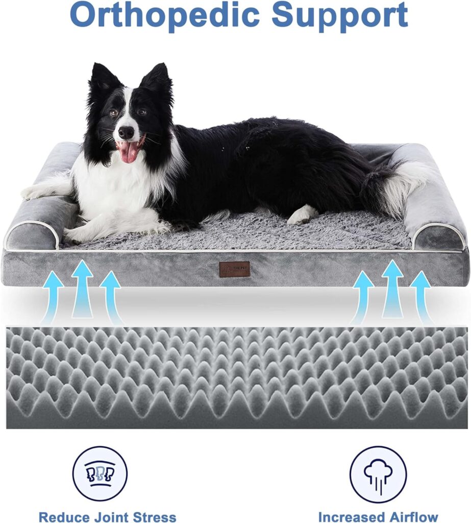 Figopage Orthopedic Dog Beds for Small Dogs - Washable Dog Beds for Small Dogs with Removable Cover, Waterproof Comfy Dog Bed Couch with Sides for Small/Medium Dogs