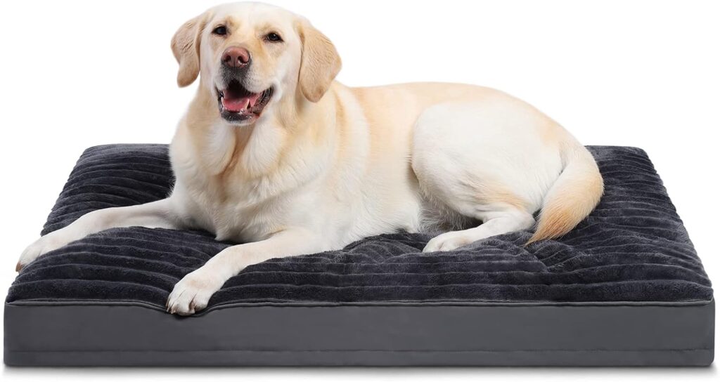 Large Dog Bed Washable with Removable Cover Waterproof, Dog Crate Beds for XL Large Medium Small Dogs Cats, Soft Flannel Pet Beds Anti-Slip Kennel Pad 36 inch