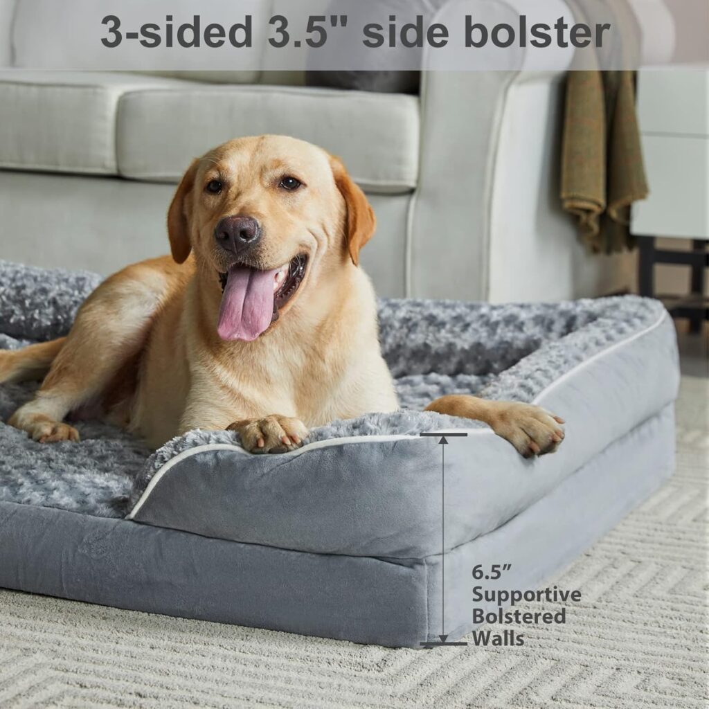 LNSSFFER Dog Beds for Large Dogs,Waterproof Dog Bed,Washable Dog Bed with Waterproof Lining Nonskid Bottom,Orthopedic Egg Foam Couch Dog Bed for Pet Sleeping,Dog Bed for Large Dogs