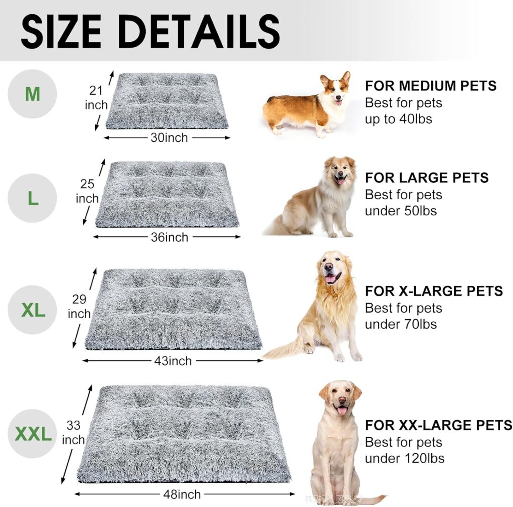 MINGT Dog Bed, Washable Dog Bed for Large Dogs Kennel pad, Anti-Slip Pet Sleeping for Medium Small Dogs Indoor Outdoor Use (XL(43 x 29 in))