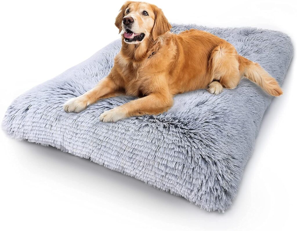 Vonabem Large Dog Bed Crate Pad, Washable Dog Crate Beds for Large Medium Small Dogs Breeds, Deluxe Plush Anti-Slip Pet Beds Mats, Fulffy Kennel Pad 36 inch 35 * 23 inch