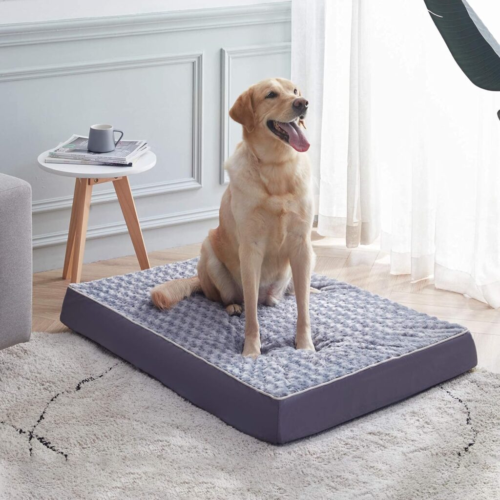 Western Home Large Dog Bed for Large, Jumbo, Medium Dogs, Orthopedic Pet Bed Waterproof Mattress with Removable Washable Cover, Thick Egg Crate Foam Dog Bed with Non-Slip Bottom